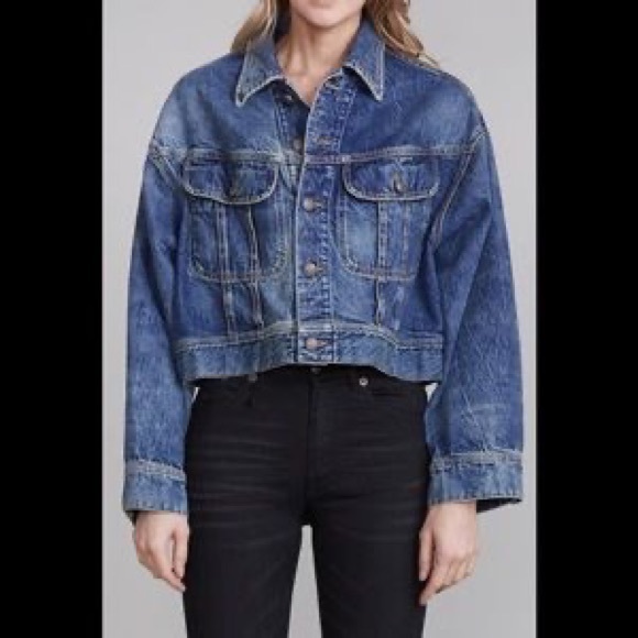 R13 Mia Trucker Cropped Denim Jacket - Picture 2 of 8